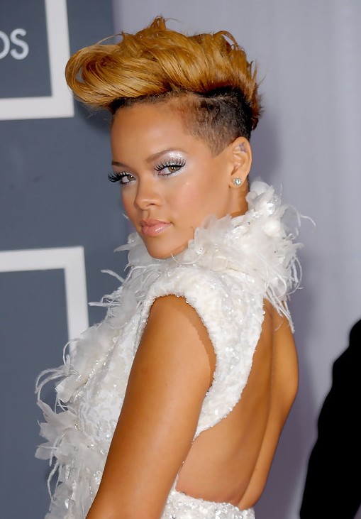 Rihanna Cool Stylish Short Fauxhawk Haircut For Women Hairstyles