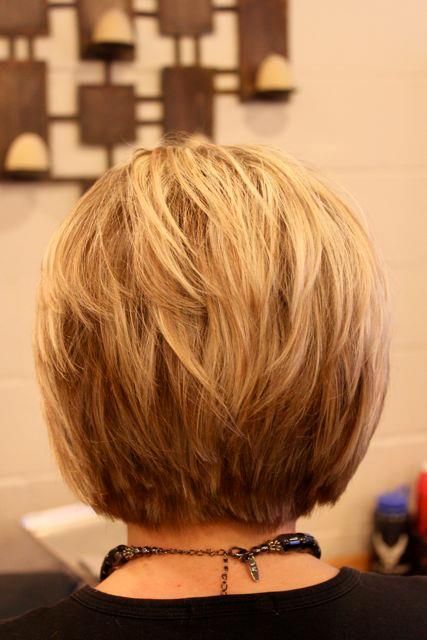 Back View of Layered Stack Bob Haircut