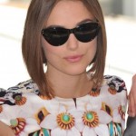 Keira Knightley straight bob hair style for oval, sqaure, round face shapes