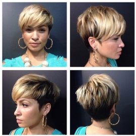 Different view of layered short haircut for black women