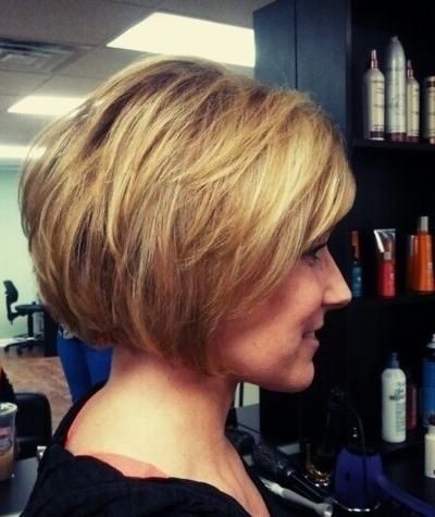 Cute Inverted Bob With Side Bands