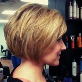 Side View of Cute short bob hairstyle for women
