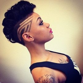 Edgy short curly hairstyle for black women