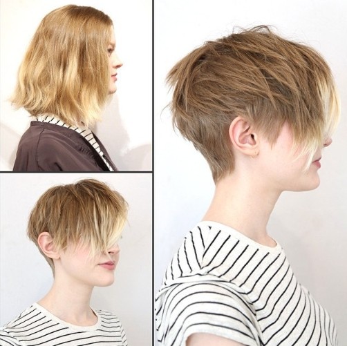 Feminine Playful Short Haircut With Long Bangs For Women