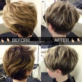 Short hairstyle for medium to thick hair