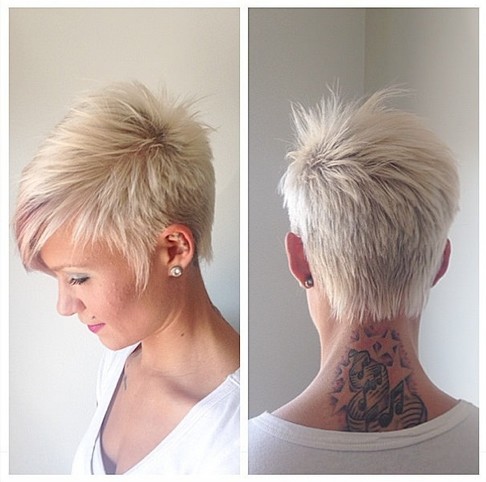 Short hairstyle with side swept bangs for summer