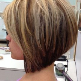 Side View of A-line bob hairstyle for girls