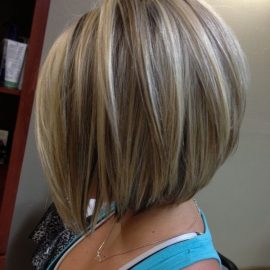Side View of A-line bob hairstyle for women
