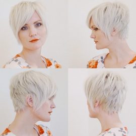 Textured Side Parting Hairstyle with Bangs