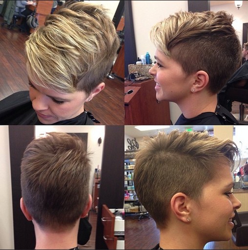 Image of Pixie with high fade and side-swept bang