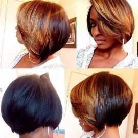 Trendy Two Tone Short Haircut for Black Women