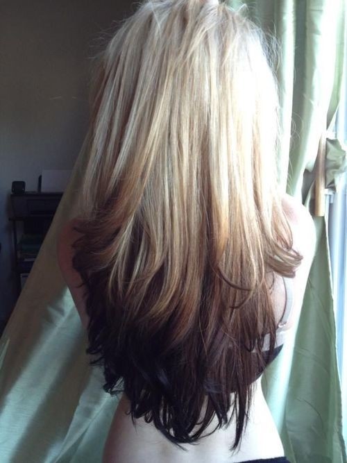 Cute Long Hairstyle For Straight Hair Blonde To Dark Brown Ombre