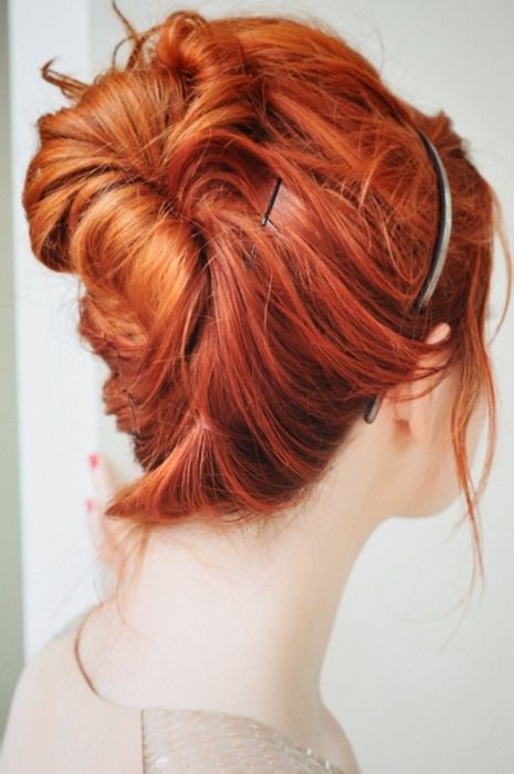 Five Minute Bun Updos For Medium Hair Red Updo Hairstyles Weekly