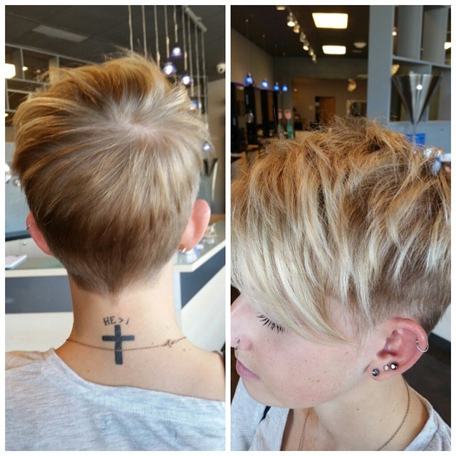 Layered short pixie cut for summer