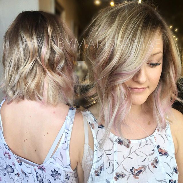 Rooty icy blonde and pastel pink - Hairstyles Weekly