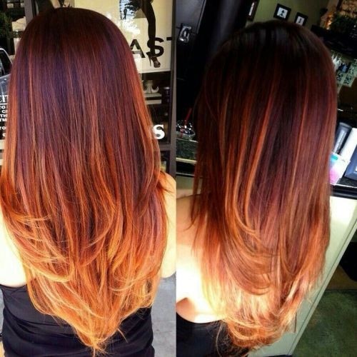 Long Straight Dark Brown To Blonde Ombre Hair Hairstyles