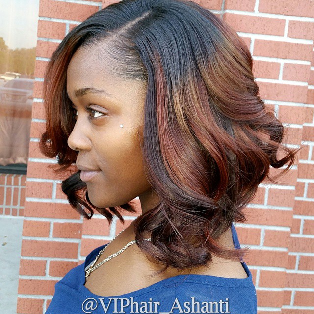 Balayage Light Brown Wavy Bob