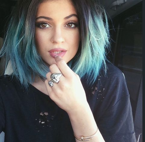 Pastel Hair Color Short Dark To Blue Ombre Bob Hairstyle