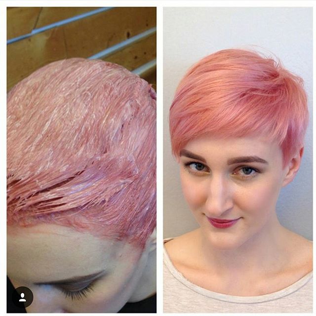 chic short pink pixie cut for fine thin hair