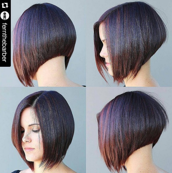 highlighted short inverted bob hairstyle