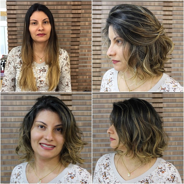 Highlighted Soft Wavy Ombre Messy Bob Haircut For Square Face