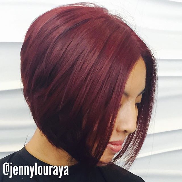 Red Inverted Bob