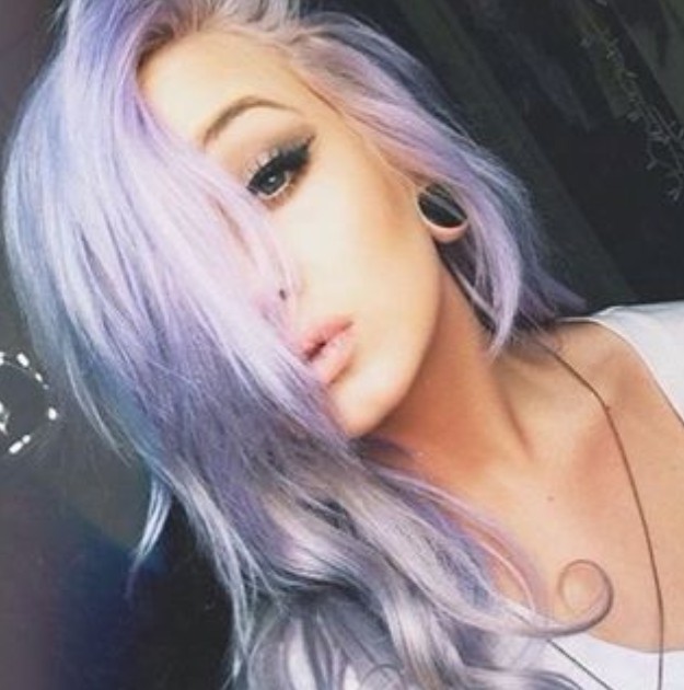 Pastel Purple Wavy Hairstyle For Long Hair Hairstyles Weekly