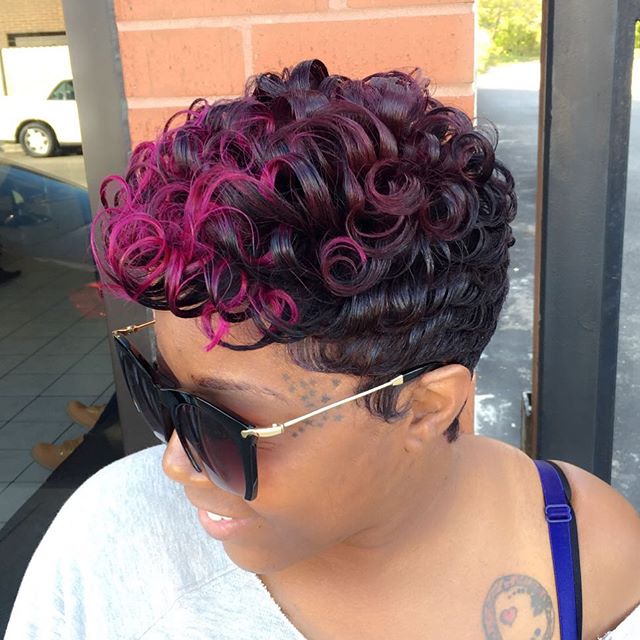 red curly hairstyle for black women with short hair - Hairstyles Weekly