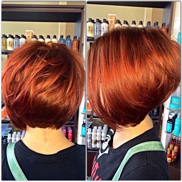 Short Copper Aline Bob Haircut For Thick Hair Hairstyles Weekly