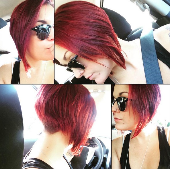 short inverted red bob haircut - Hairstyles Weekly