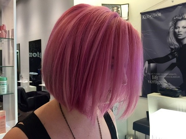 short pink bob haircut hair color ideas