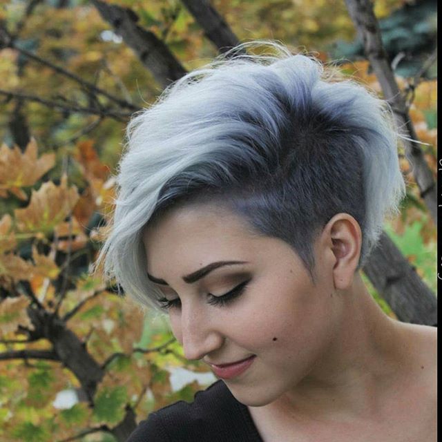 short side parting gray pixie haircut - Hairstyles Weekly