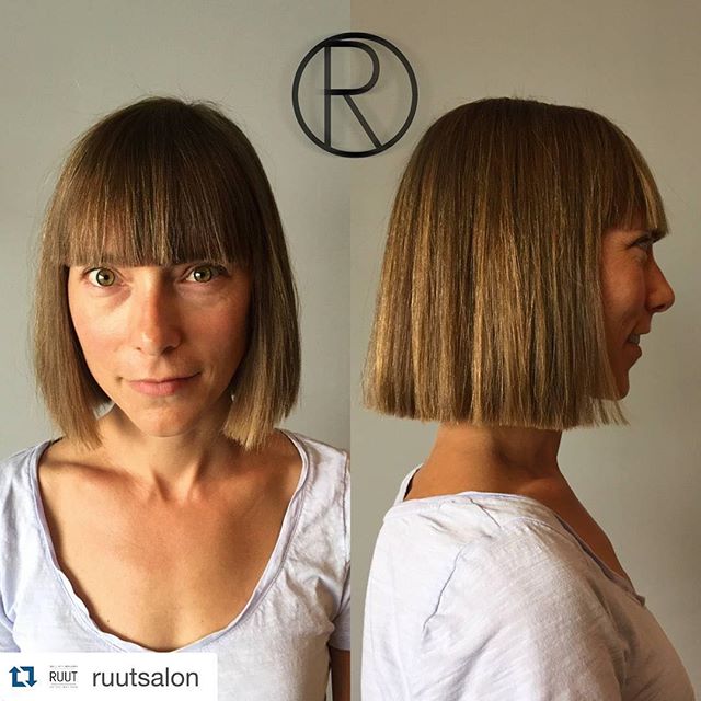 Simple Short Blunt Bob Haircut For Women Over 40