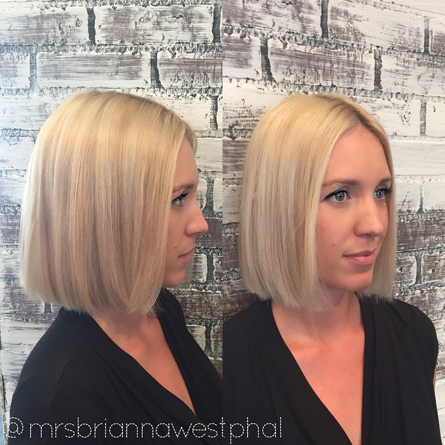 Smooth Blunt Bob Hairstyle Without Bangs For Fine Hair