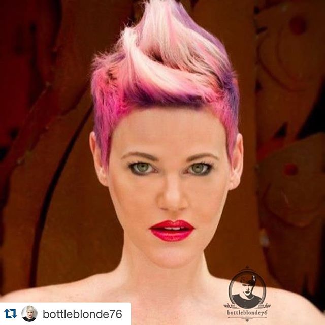 Trendy Pink Spiked Short Haircut For Women Color Ideas