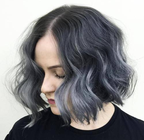 Curly Grey Bob