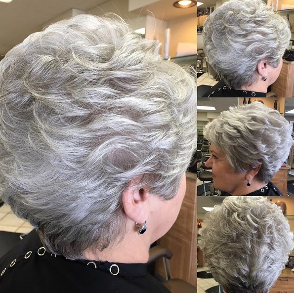 Beautiful natural color - Short Haircut Ideas for Women Over 50, 60