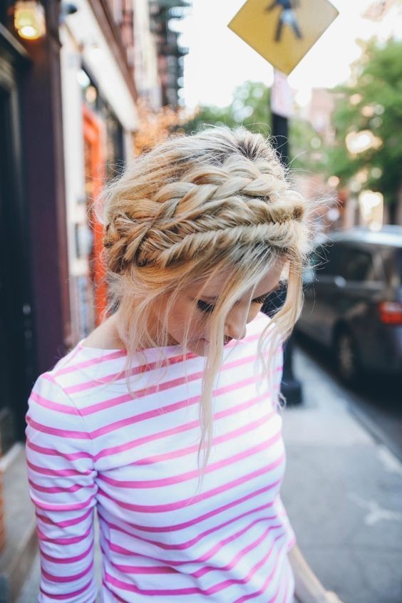 Cute, Messy Milkmaid Braid Hair Styles - Summer Hairstyles for Summer