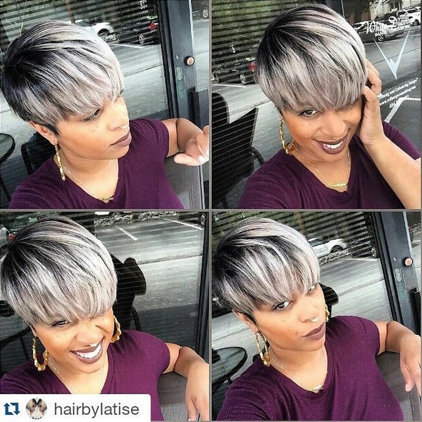 Cute Short Haircut - Balayage Hairstyles for Grey Color