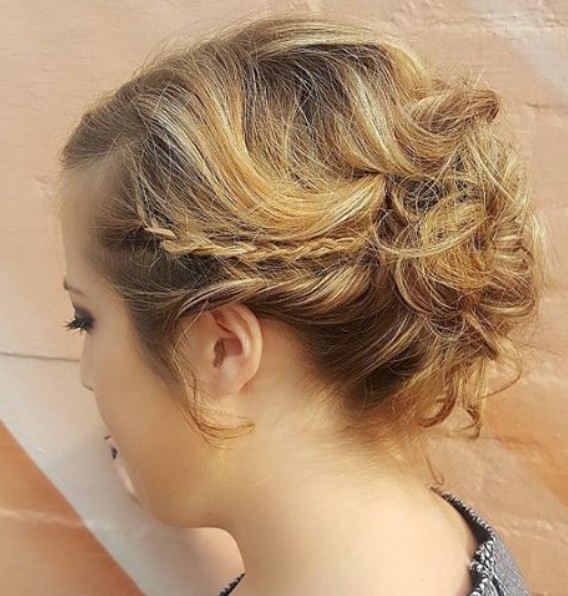 Messy Updo Hairstyle with Braid - Getting Ready for Prom