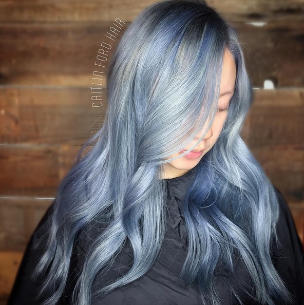Silver balayage Grey Hairstyle for Long Hair