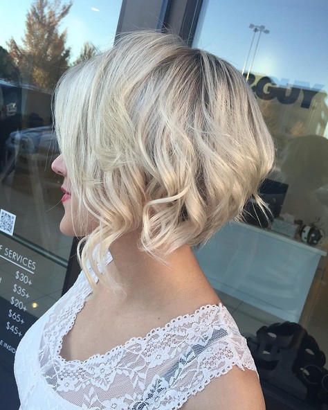 Textured Choppy Blonde Bob - Stacked Short Haircuts