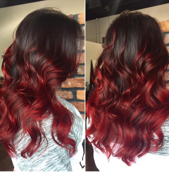 brown hair with red ombre