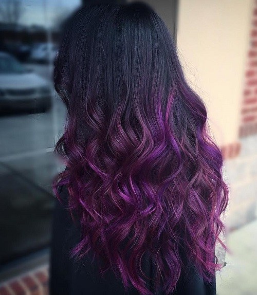 Black and Lavender Curls