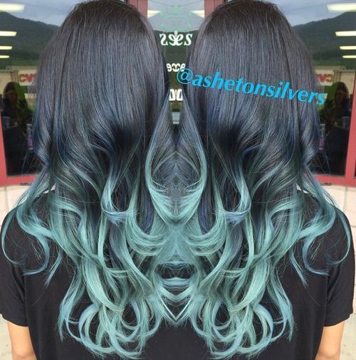 Blue Hair Color Ideas Pastel Blue Balayage Ombre Blue Highlights Hairstyles Weekly