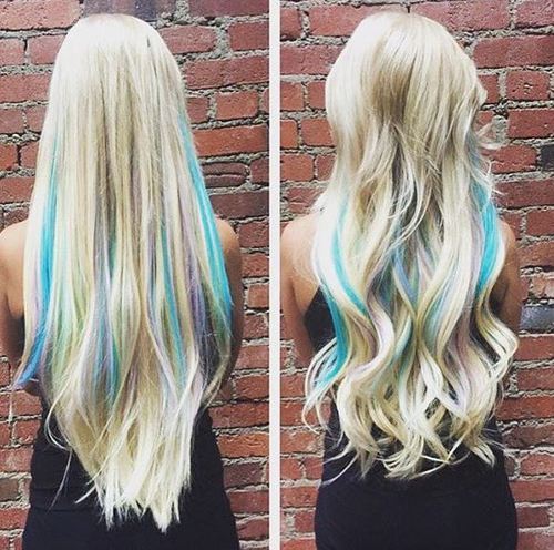 Blue Highlights In Blonde Hair