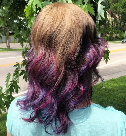 Blonde and Lavender Hairstyle