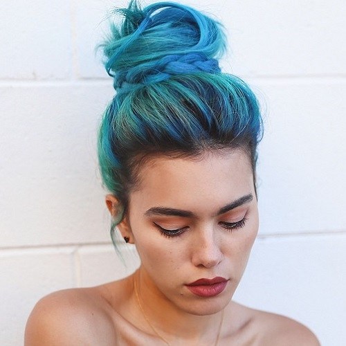 Blue Ombre Top Knot