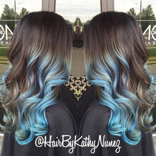 Blue Ombre Brown Hair