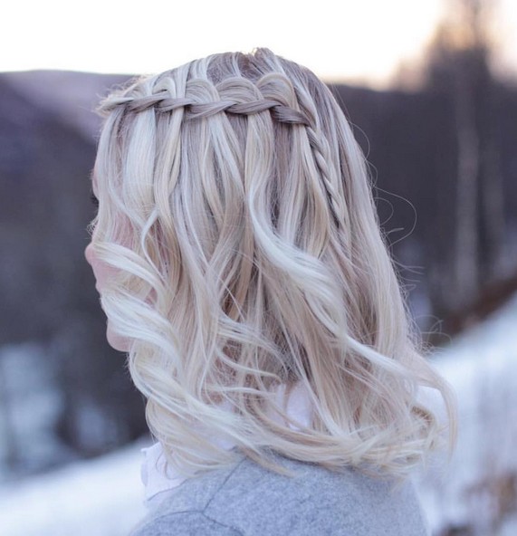 long curly hairstyles with braids for prom